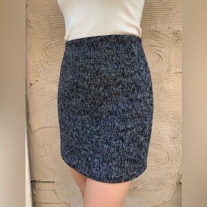 LOFT NWT Textured Skirt With Black, Blue and Ivory Tones